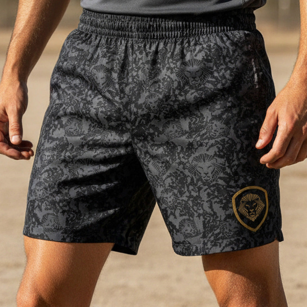 Men's Lion Shield Charcoal Grey Performance Shorts