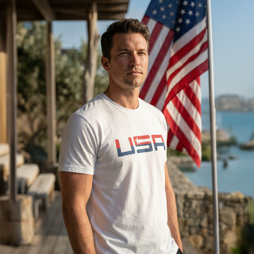 Team America Retro White Valuetainment Short Sleeve T-Shirt (Slim Fit)