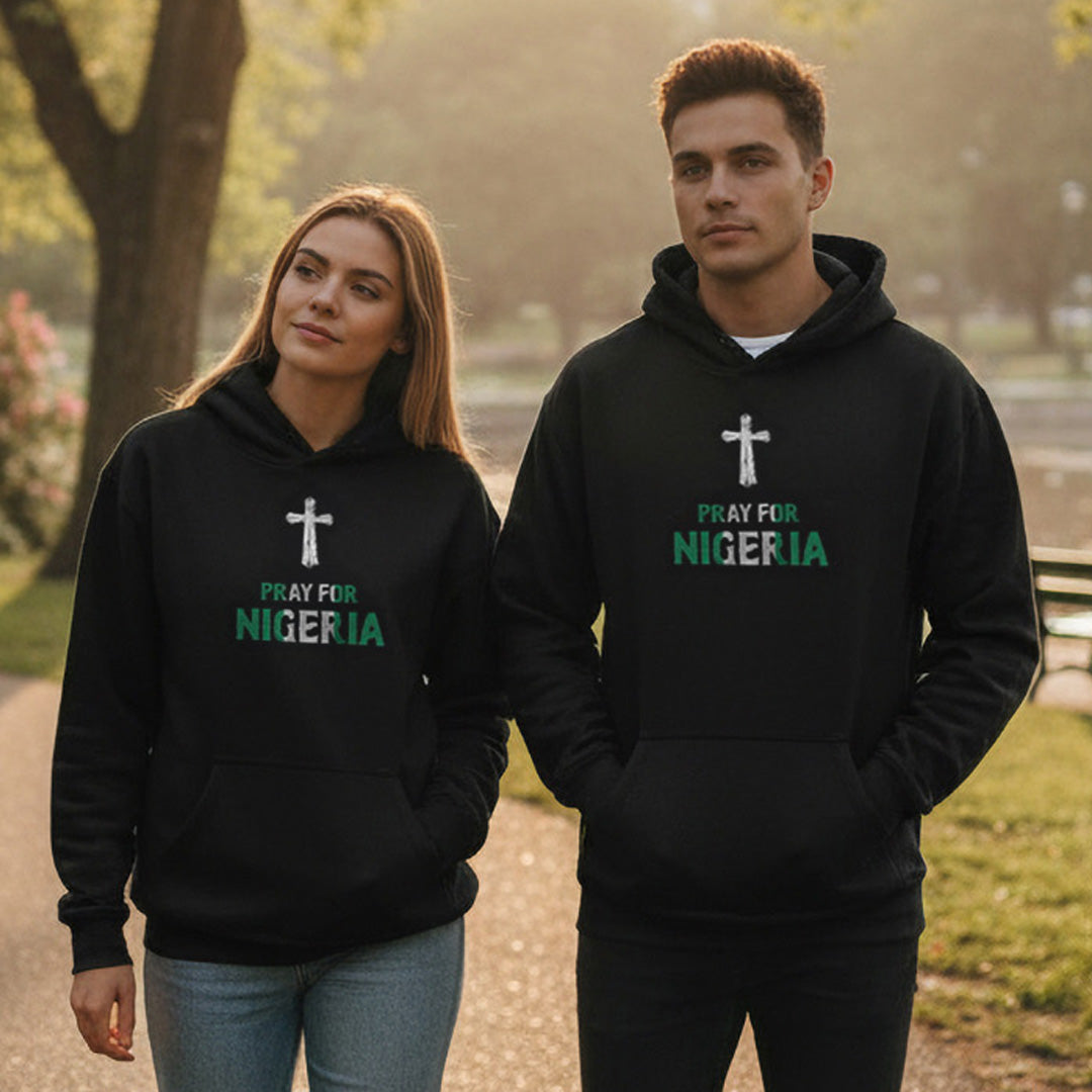 Faith Over Fear Pray for Nigeria Black Hoodie