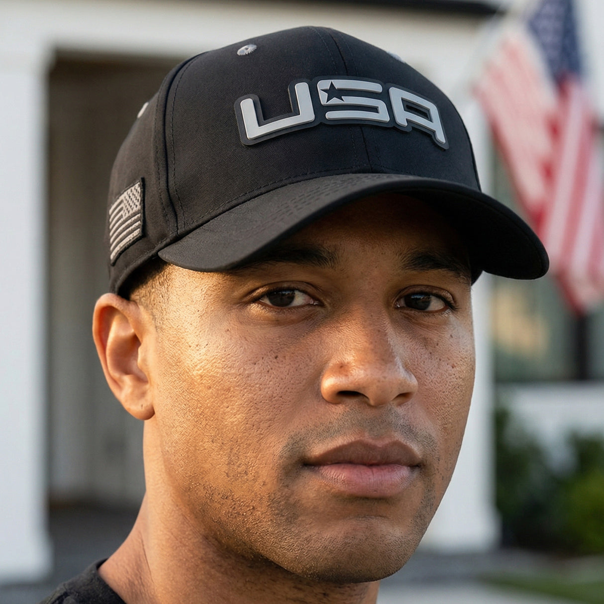 Future Looks Bright USA Black and Gray Rubber Patch Snapback Hat
