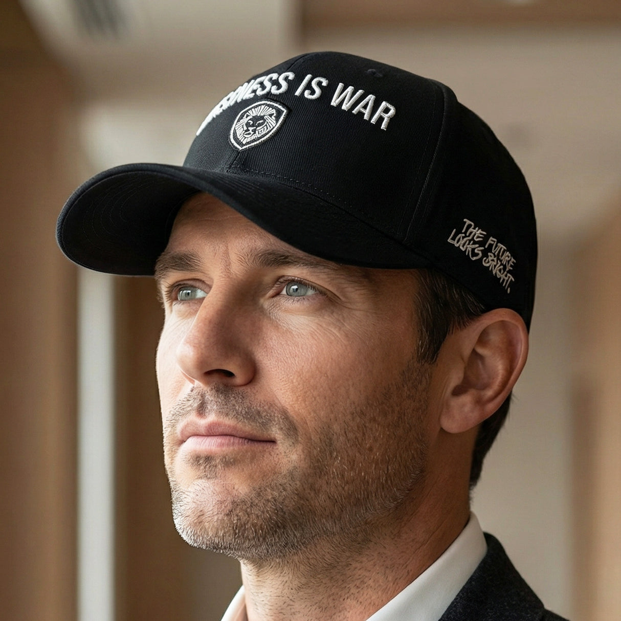 Business is War Silver and Black Snapback Hat