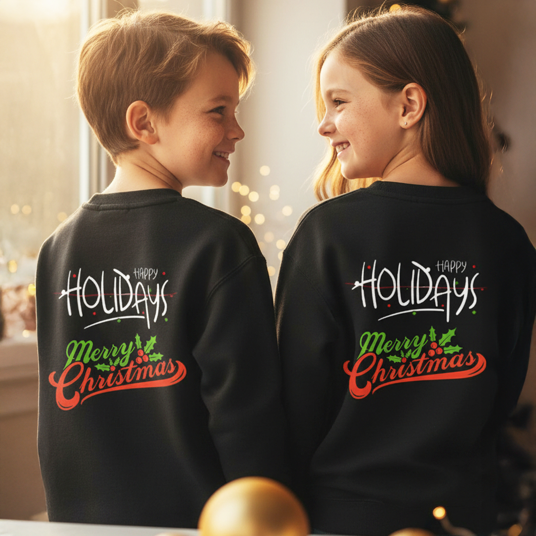 Kid's Merry Christmas Crewneck Premium Sweatshirt