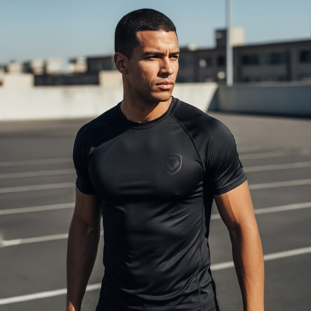 Future Looks Bright Black on Black Performance Short Sleeve T-Shirt