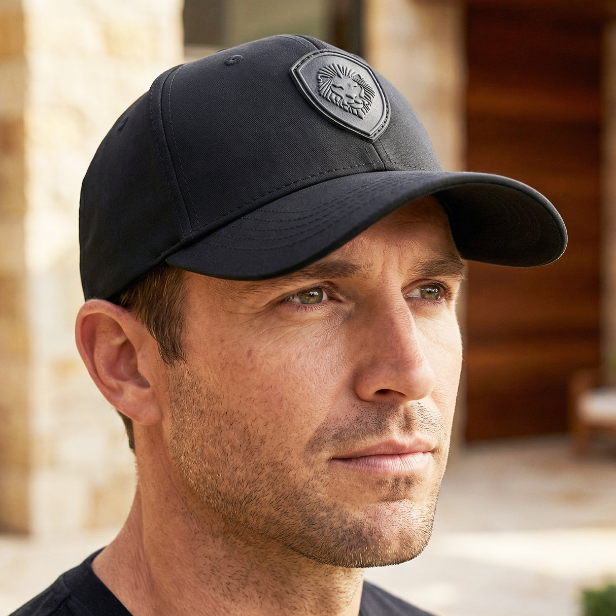 VT Shield Logo Future Looks Bright Black & Black Flex Fit Hat