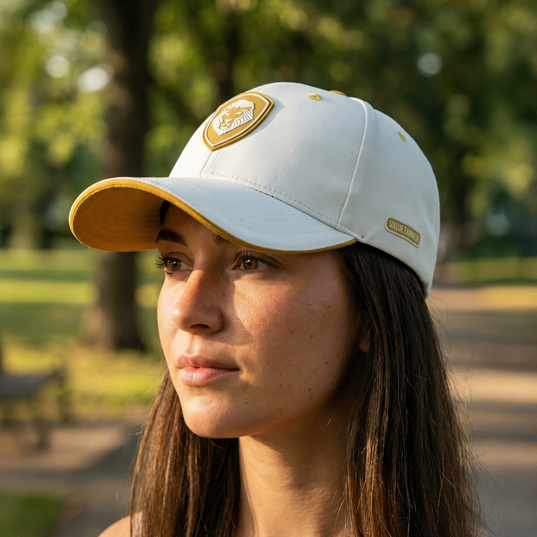 Future Looks Bright Lion Shield White and Gold Snapback Hat