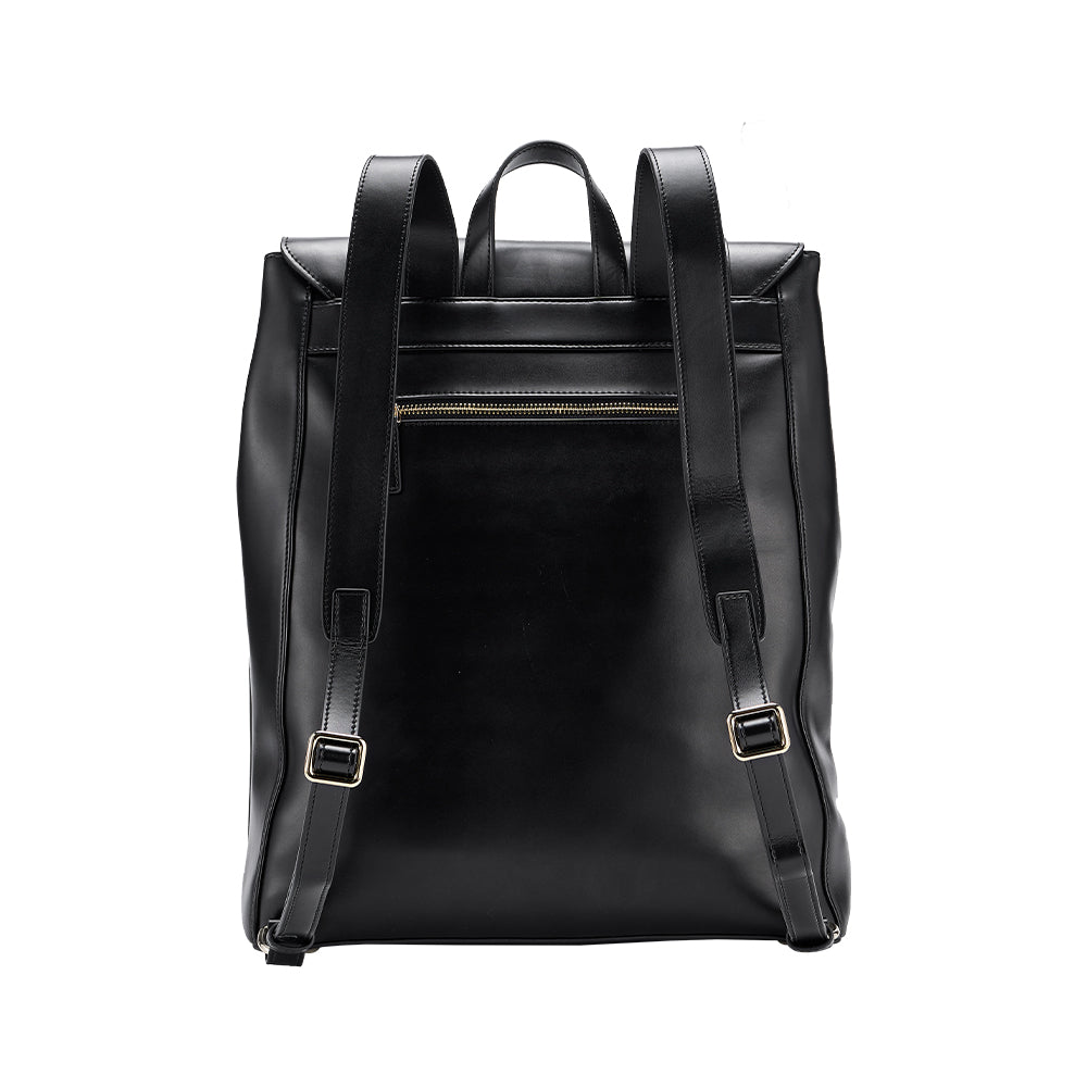 Women's Future Looks Bright Black Leather Premium Backpack