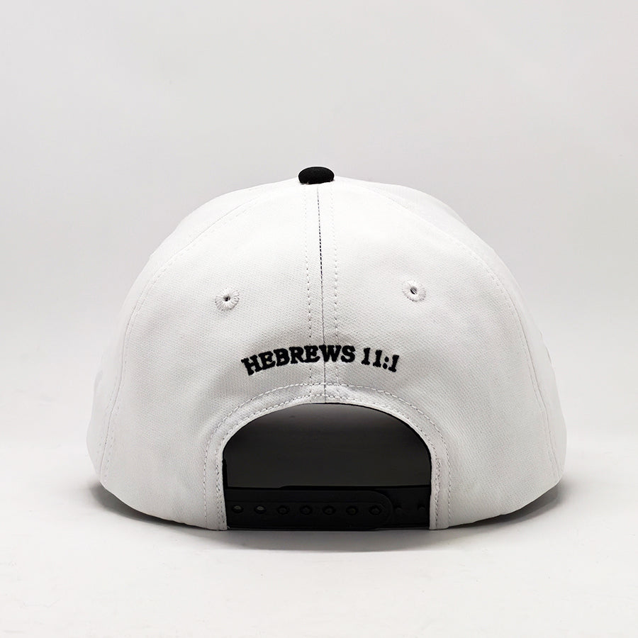Faith over Fear Hebrews 11:1 White and Black Dual Tone Snapback Hat