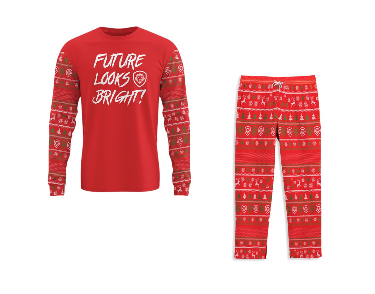 Men's Future Looks Bright Christmas Pajamas Top & Bottom Set