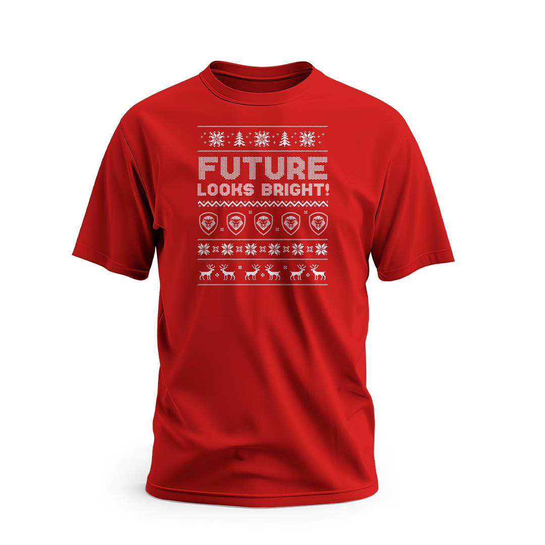 Future Looks Bright Red Christmas Short Sleeve T-Shirt