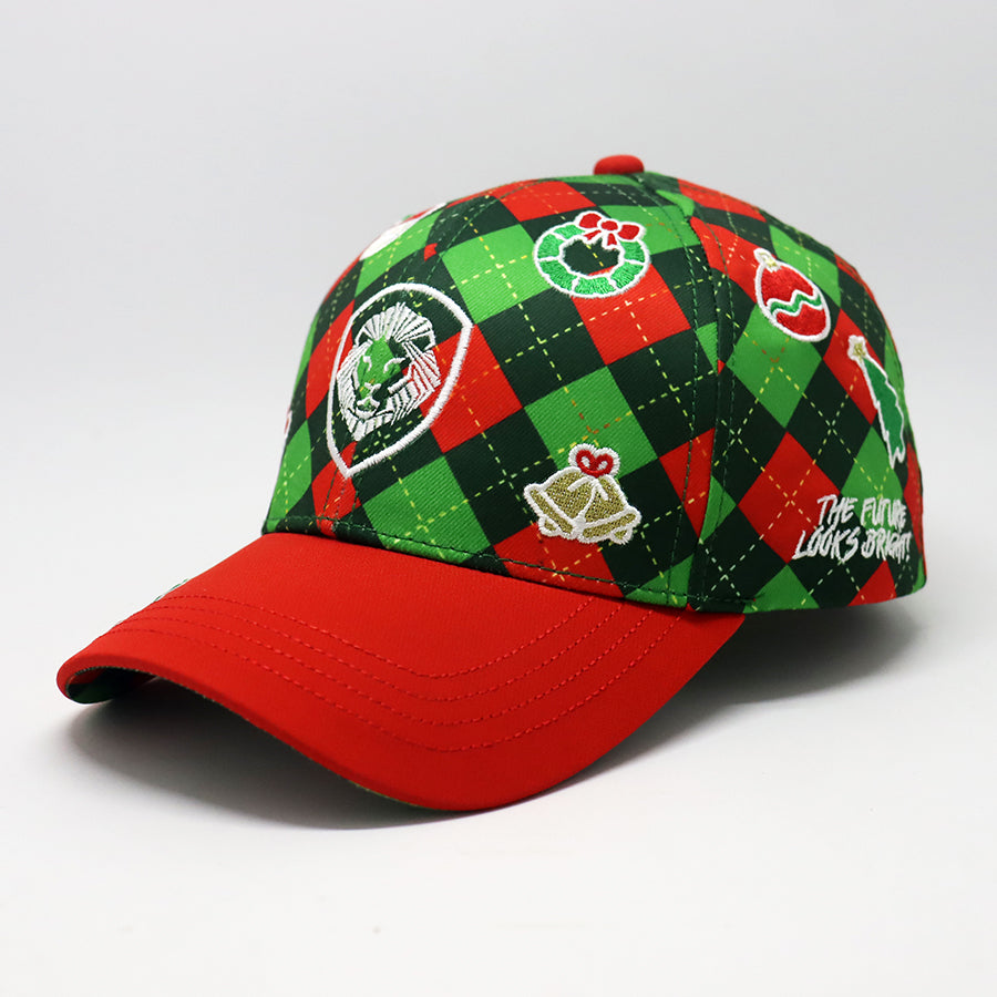 Future Looks Bright Christmas Argyle Lion Shield Snapback Hat