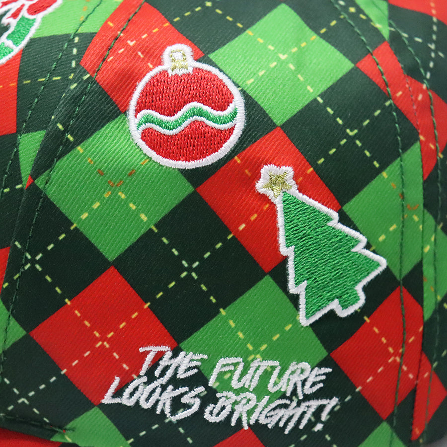 Future Looks Bright Christmas Argyle Lion Shield Snapback Hat