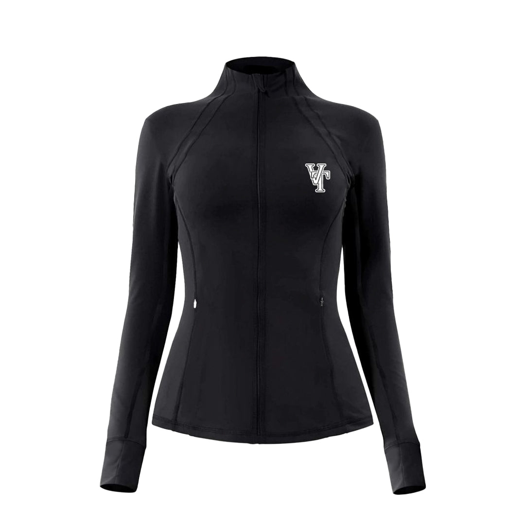 Women's Valuetainment VT Logo Black Performance Full Zip Up Jacket