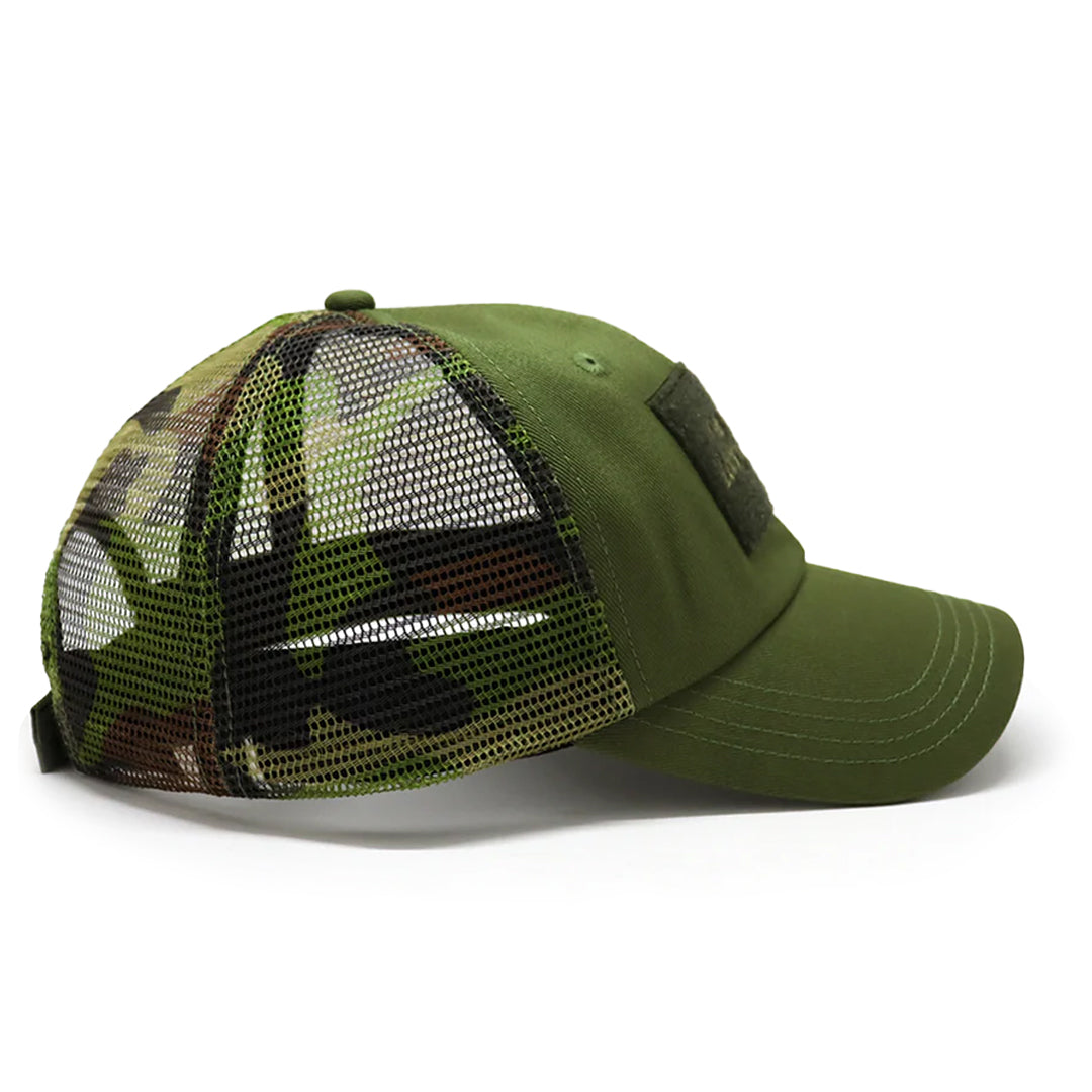Future Looks Bright Army Green Camo Trucker Patch Snapback Hat