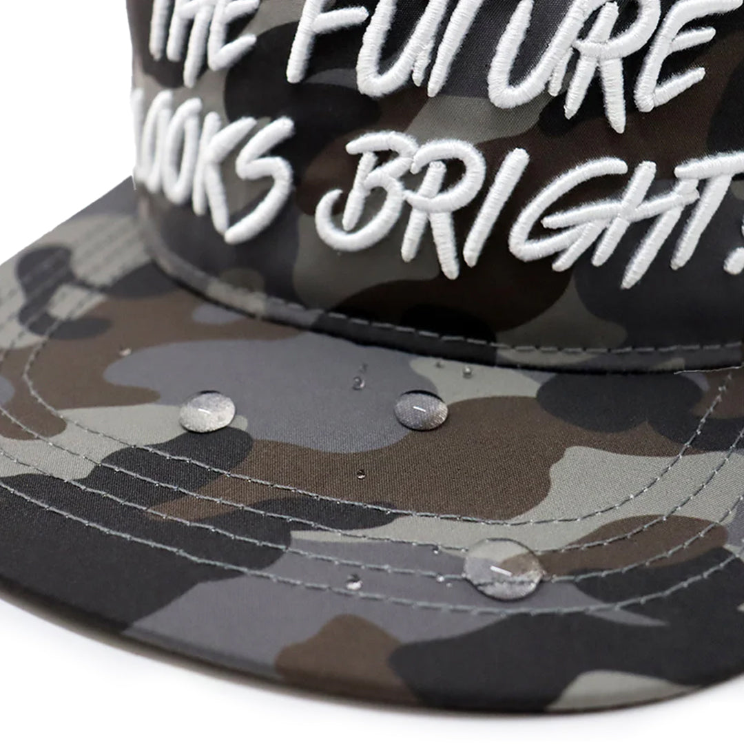 Future Looks Bright Light Brown Camo Flat Bill Waterproof perforated Snapback Hat