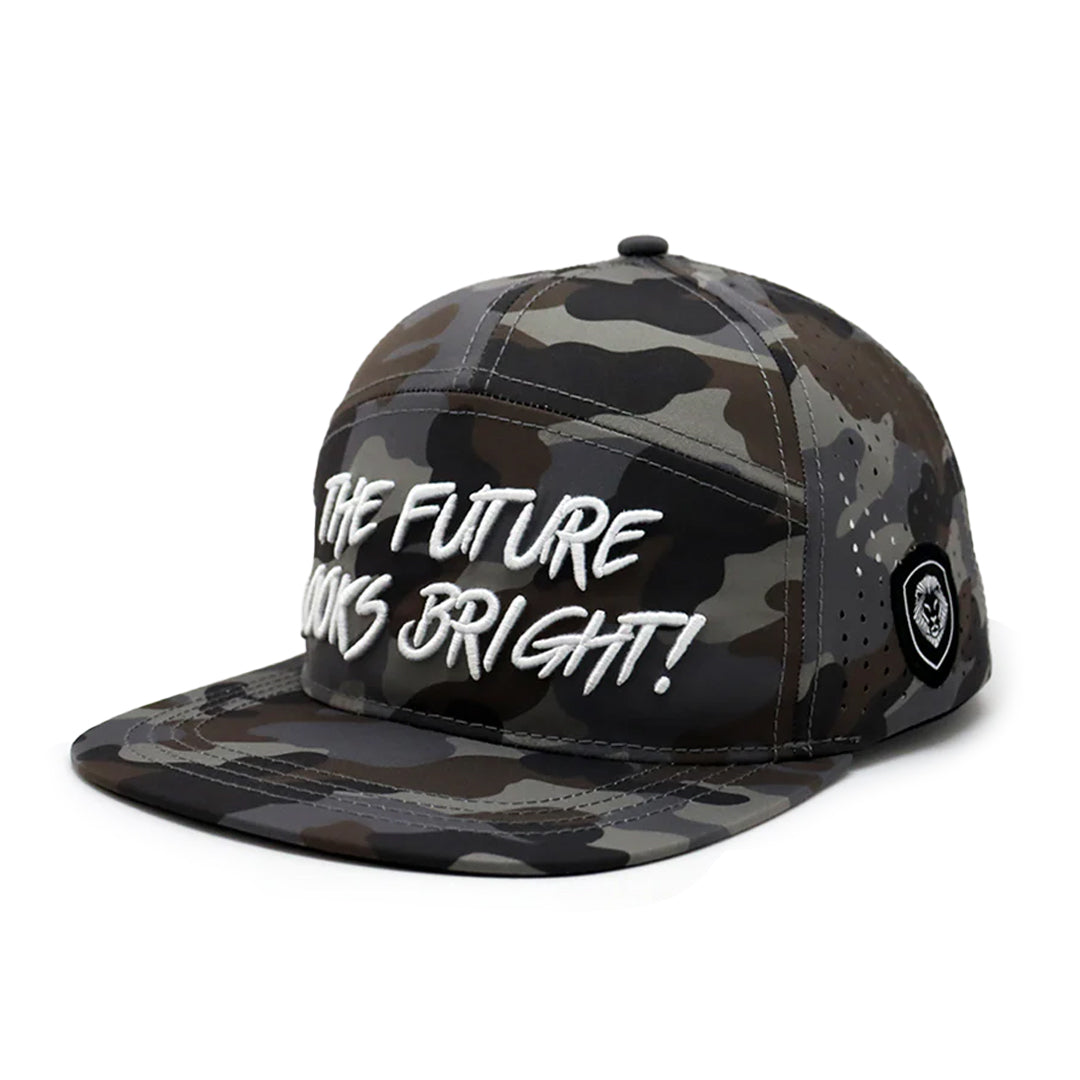 Future Looks Bright Light Brown Camo Flat Bill Waterproof perforated Snapback Hat