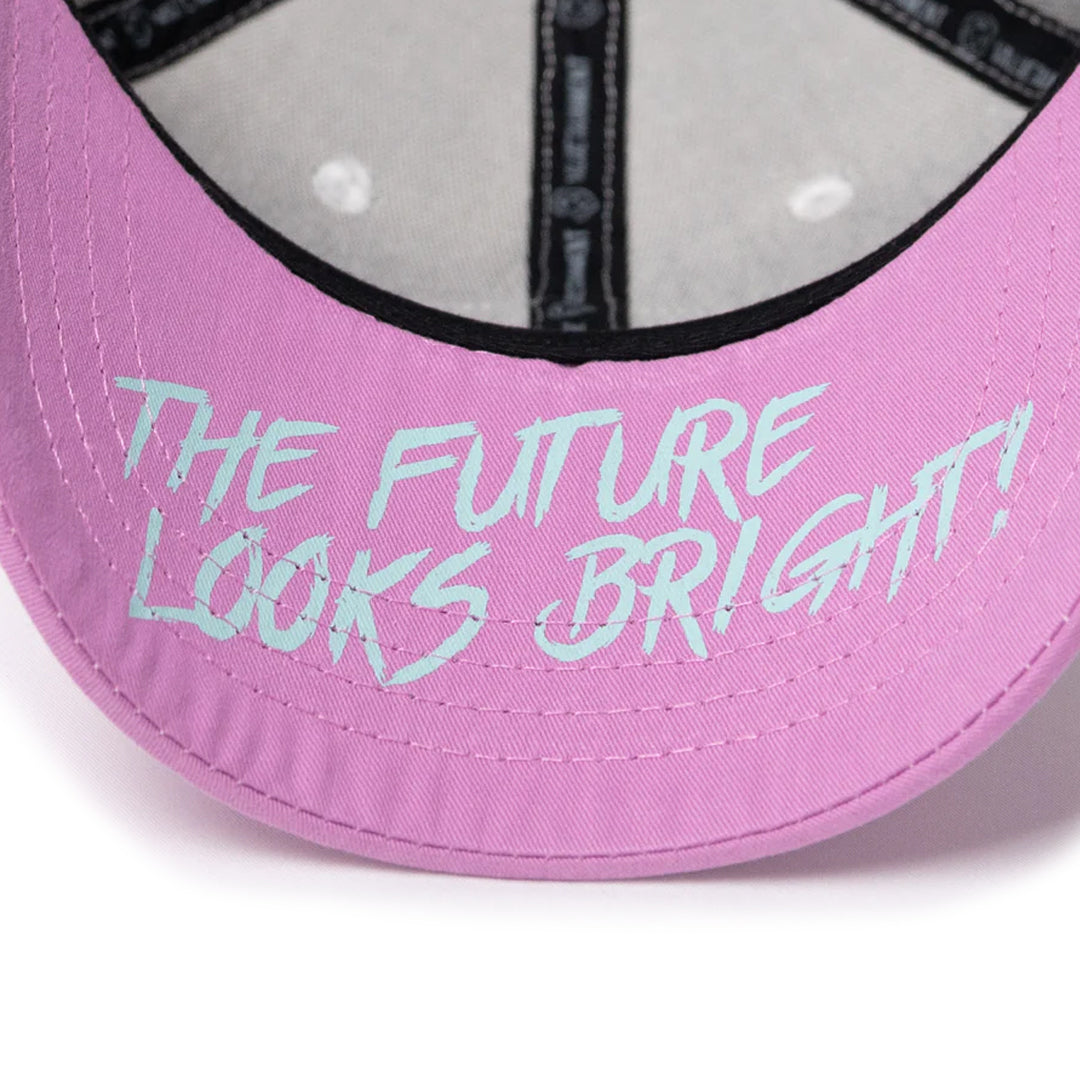 Women's VT Shield Logo Future Looks Bright Pink & White Snapback Hat