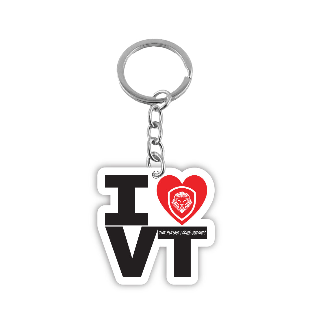 Future Looks Bright I Heart VT Keychain 2" x 2"