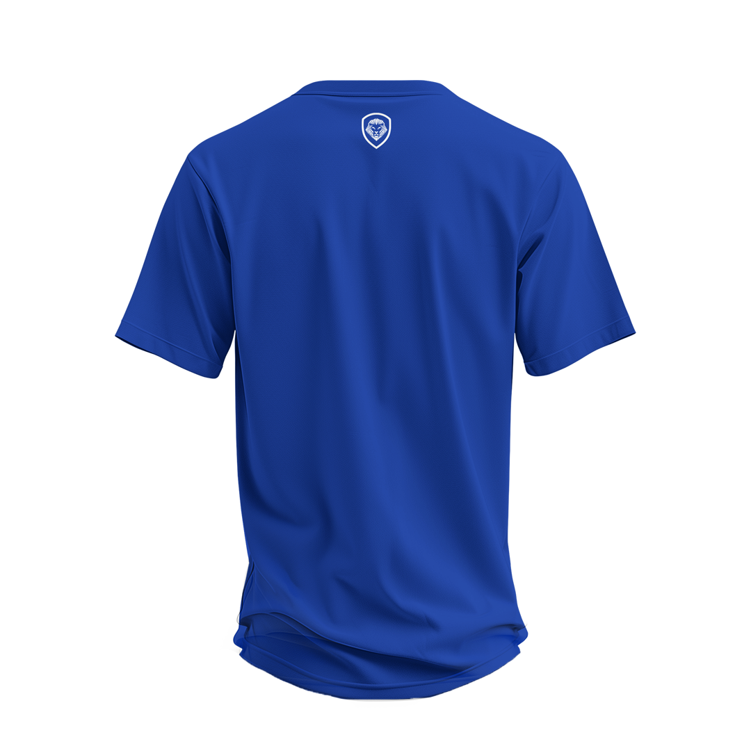 Future Looks Bright Premium Curved Hem Royal Blue and White Short Sleeve T-Shirt