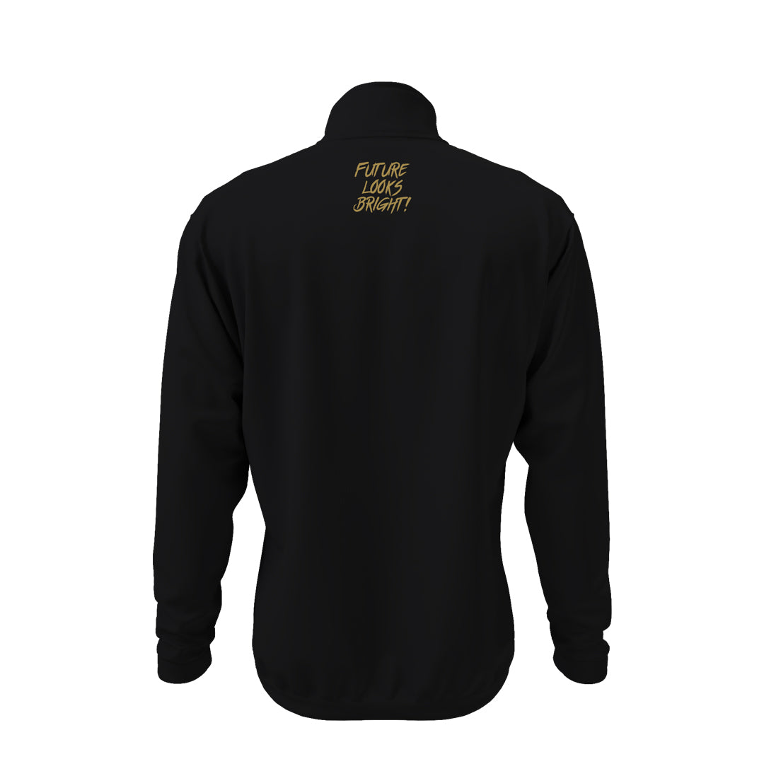 Future Looks Bright Royal Crest Black and Gold 1/4 Zip Pullover