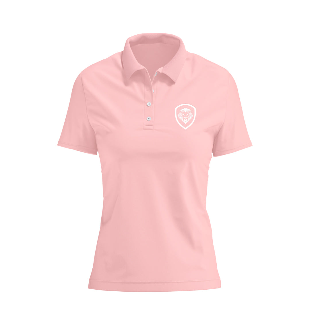 Women's Lion Shield Blush Performance Short Sleeve Polo