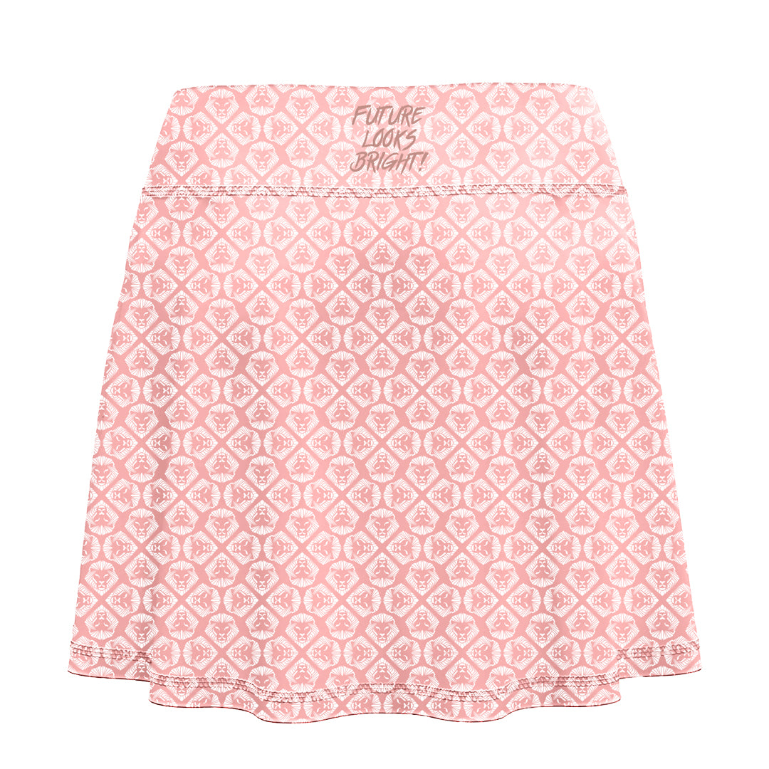 Women's Future Looks Bright Blush Lion Pattern Print Performance Skort