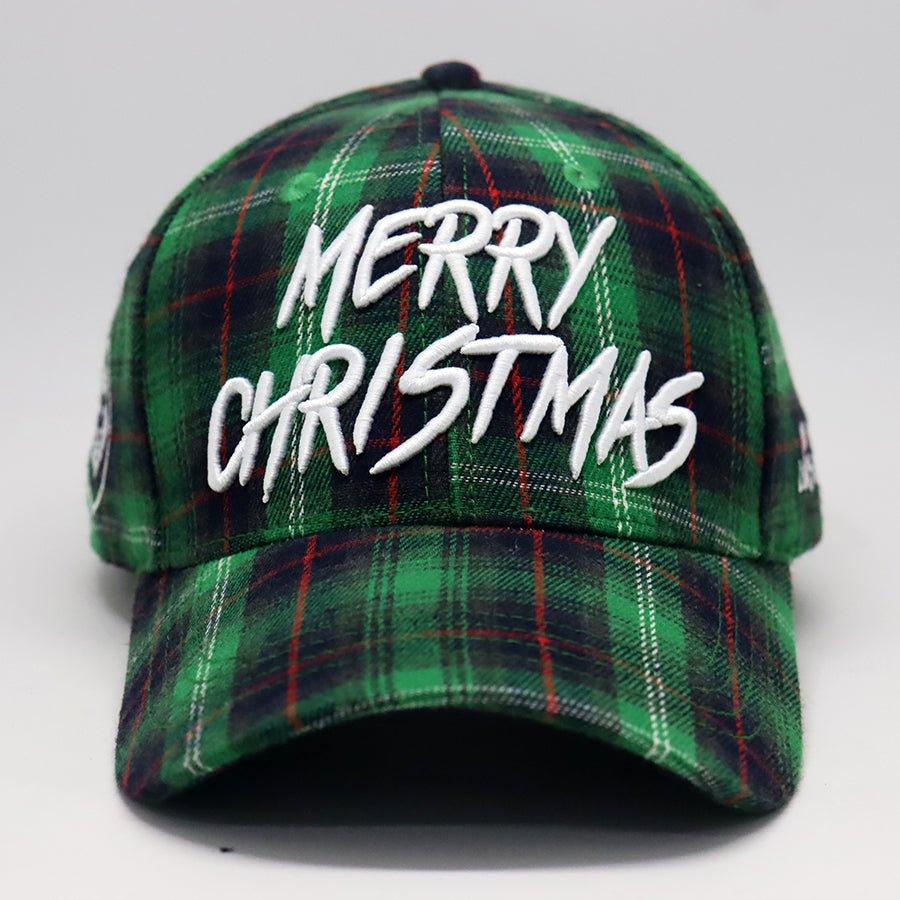 **Limited Edition** 1 of 250 Merry Christmas Green Flannel Plaid Snapback Hat