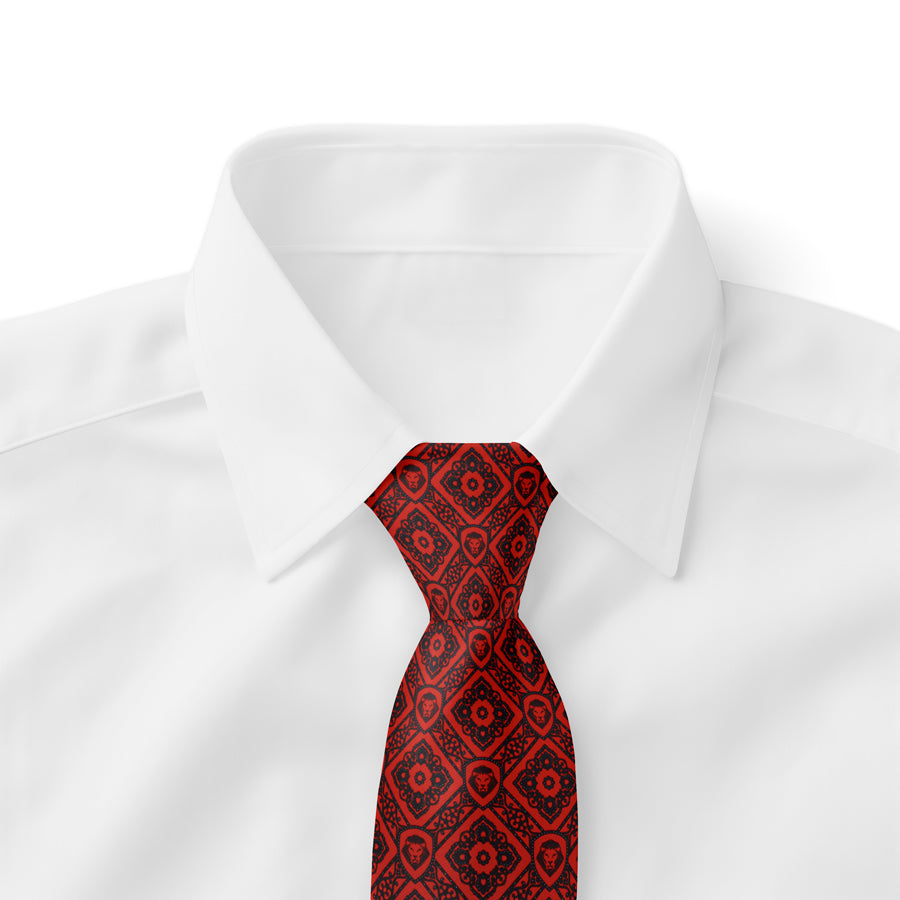 Limited Edition - Valuetainment x Stefano Ricci Red & Black Lion Shield Luxury Tie