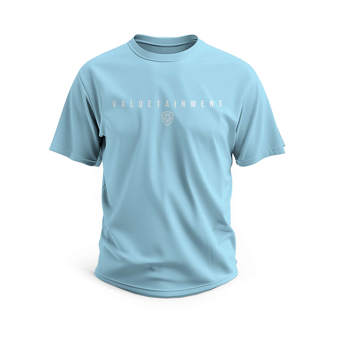 Valuetainment Premium Carolina Blue Curved Hem Short Sleeve T