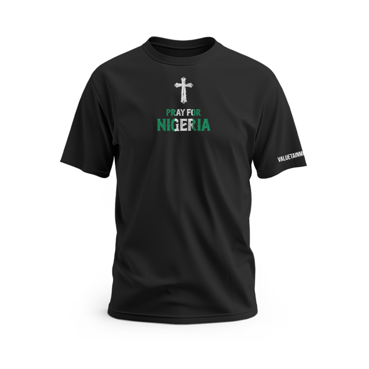 Faith Over Fear Pray for Nigeria Black Short Sleeve T-Shirt