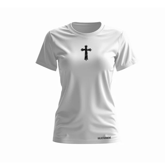 Women's Faith Over Fear VT White and Black Short Sleeve T-Shirt