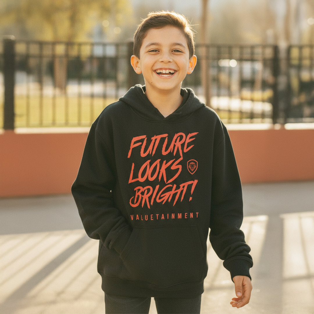 Kid's Future Looks Bright Red Lion Premium Pullover Hoodie