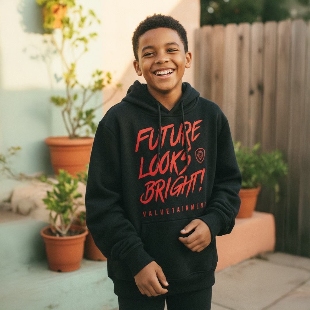 Kid's Future Looks Bright Red Lion Premium Pullover Hoodie