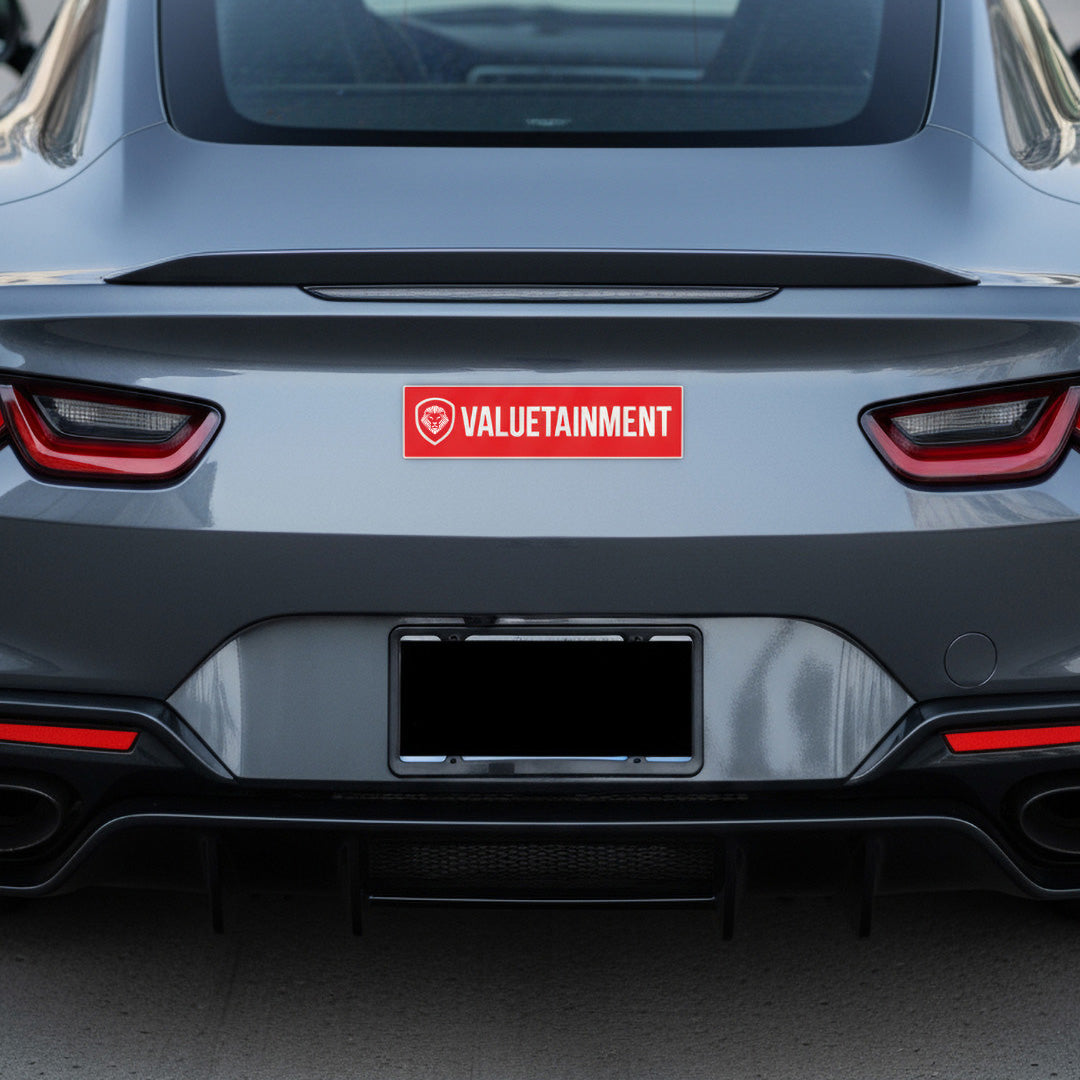 Valuetainment Red Lion Bumper Sticker 12"x3"