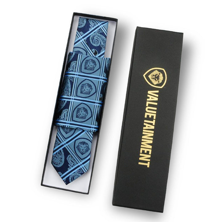 Valuetainment Soft Blue Premium Tie and Pocket Square Set