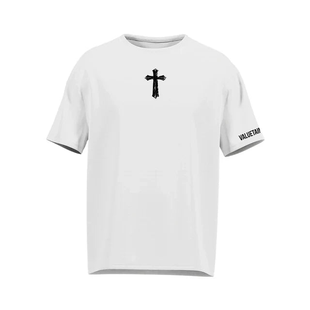 Men's Faith Over Fear VT White and Black Short Sleeve T-Shirt