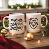 Future Looks Bright Christmas Santa Hat White Mug