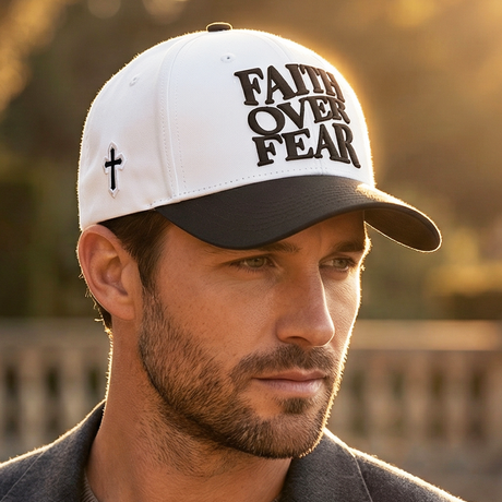 Faith over Fear Hebrews 11:1 White and Black Dual Tone Snapback Hat