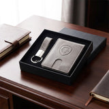 Valuetainment Gray Wallet-Keychain Set