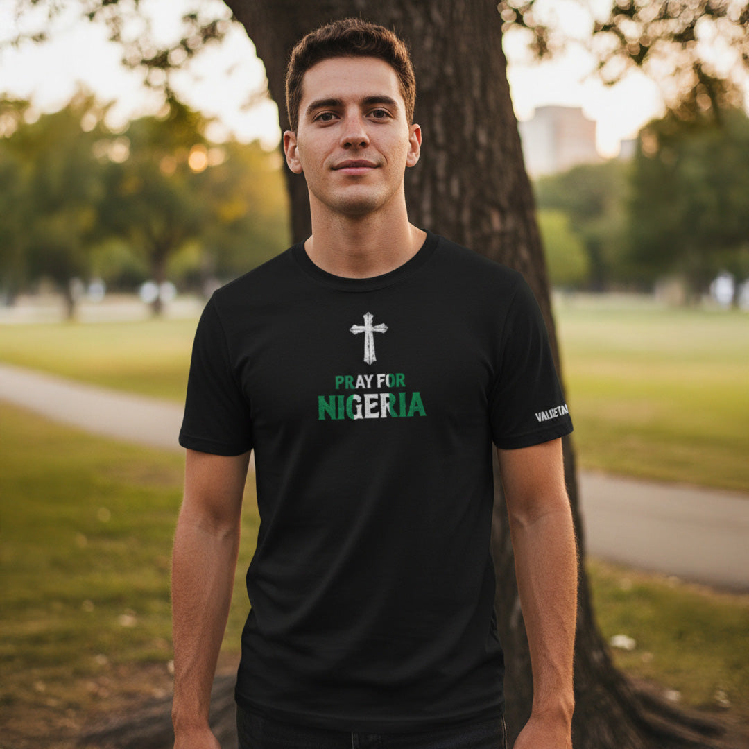 Faith Over Fear Pray for Nigeria Black Short Sleeve T-Shirt