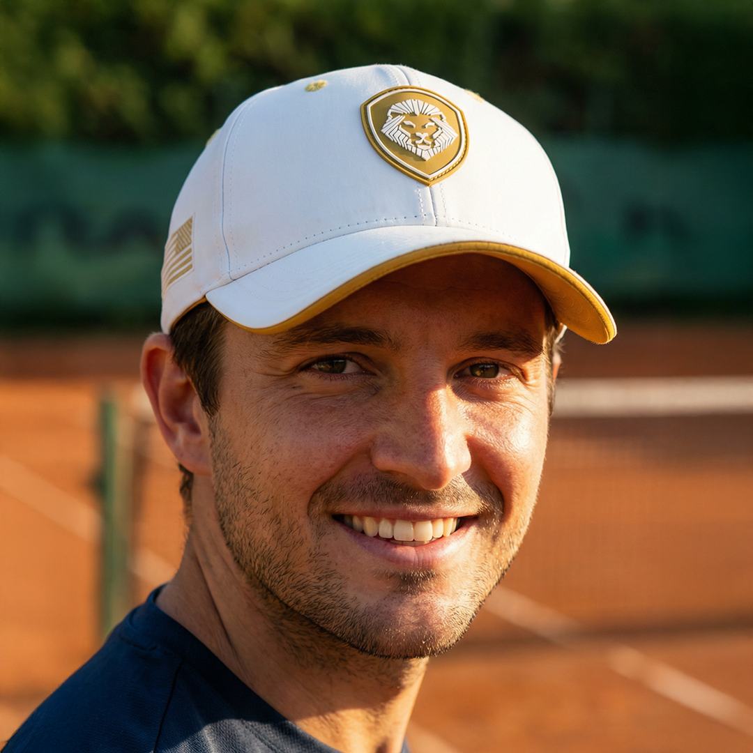 Future Looks Bright Lion Shield White and Gold Snapback Hat Future Looks Bright Lion Shield White and Gold Snapback Hat