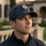 VT Shield Logo Future Looks Bright Black Camo Textured Snapback Hat