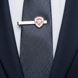 Lion Shield Valuetainment Red & Silver Cufflink & Tie Bar Set