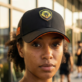 Future Looks Bright Lion Shield Black Yellow Gradient Snapback Hat