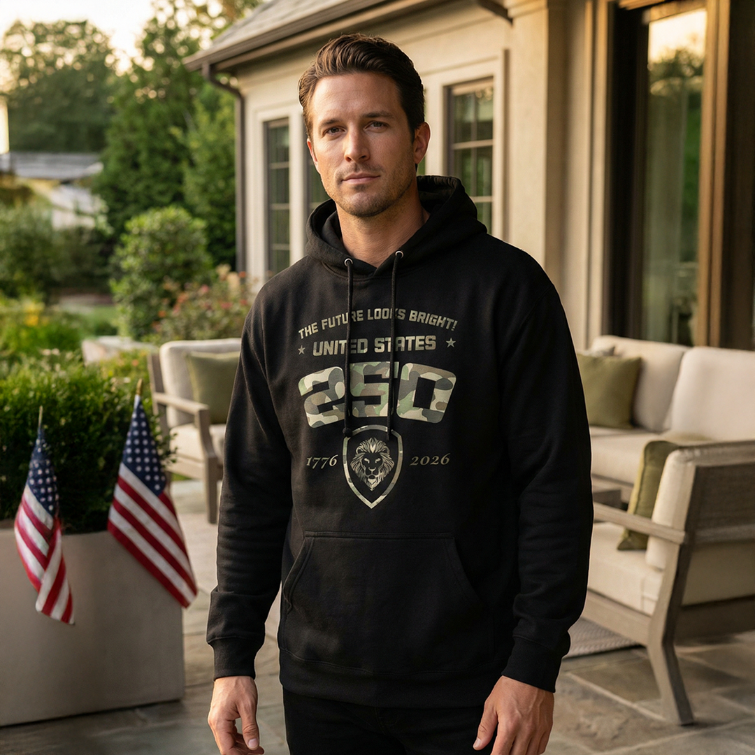 Future Looks Bright USA 250th Black Camo Hoodie