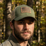 Valuetainment American Flag Army Green Mesh Snapback hat