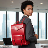 Women's Future Looks Bright Cherry Red Leather Premium Backpack