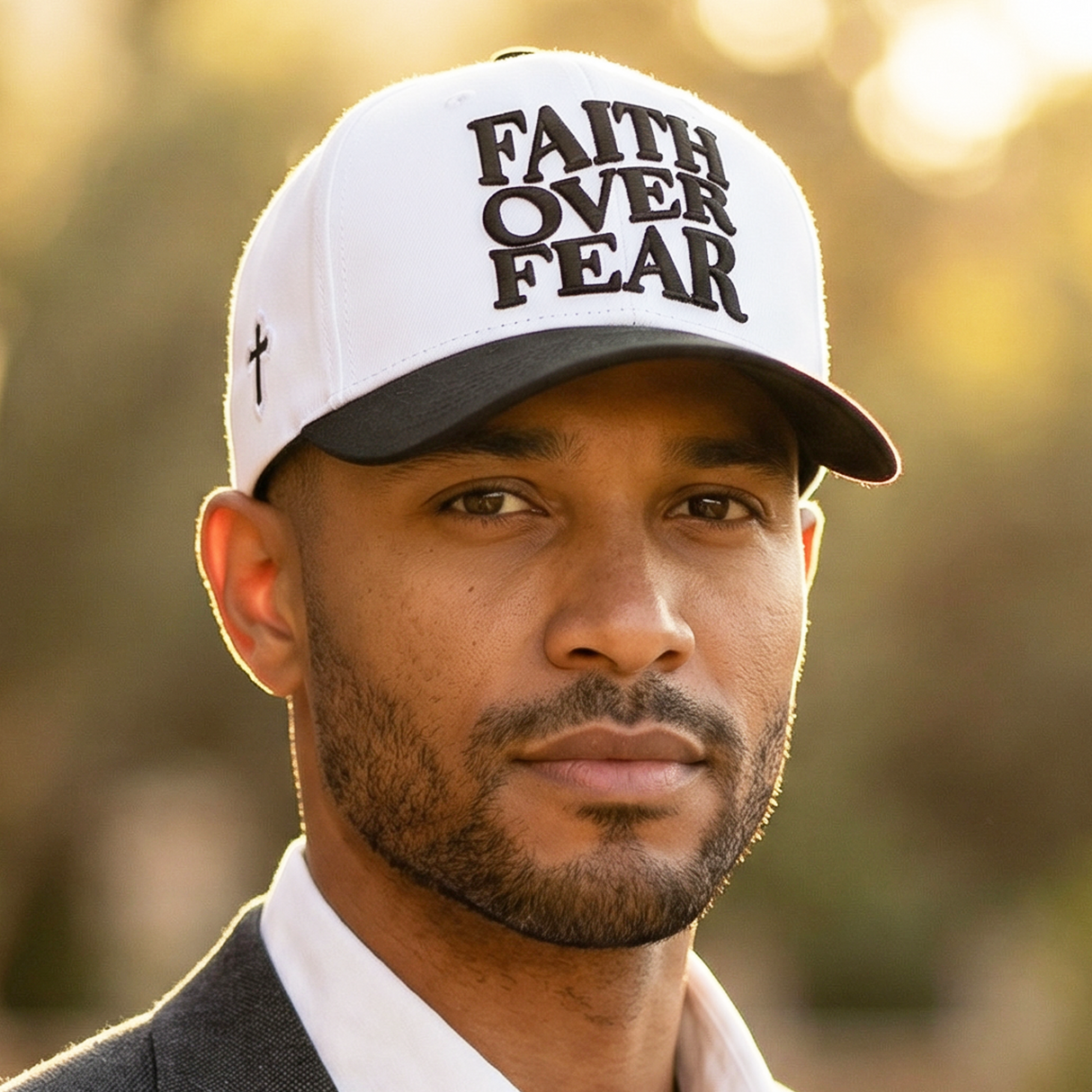 Faith over Fear Hebrews 11:1 White and Black Dual Tone Snapback Hat
