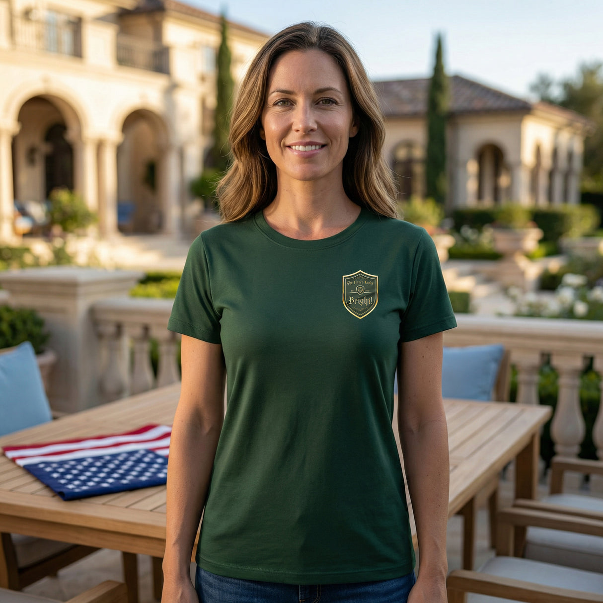 Women's Future Looks Bright Visionary Crest Short Sleeve T-Shirt