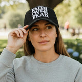 Faith over Fear Hebrews 11:1 Black & White Snapback Hat