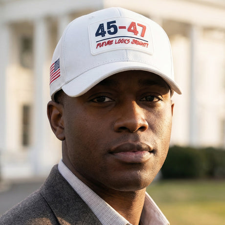 Future Looks Bright 45-47 Inauguration White Snapback Hat